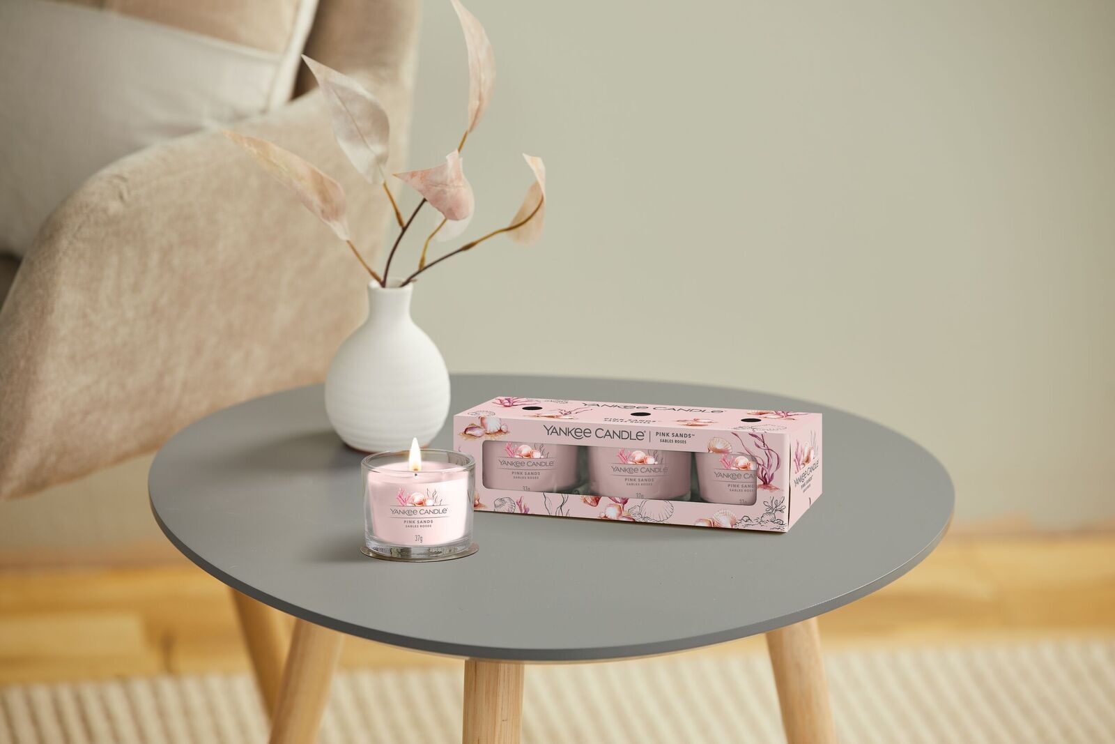 filled-votives_Set-1_Pink-Sands Pink Sands 37g Glasvotivkerze 3er Pack