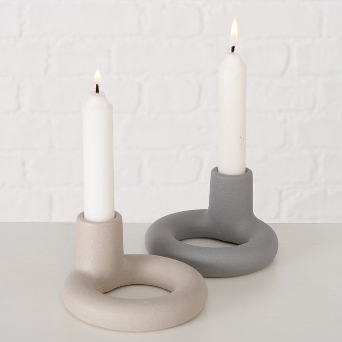 Kerzenleuchter Narima hellgrau