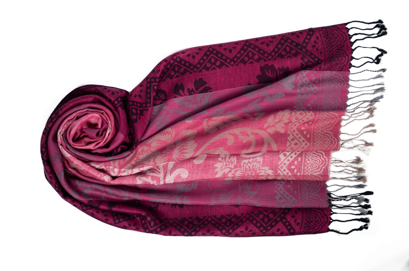 60550002-154 Jacquard Schal Acelya pink 154