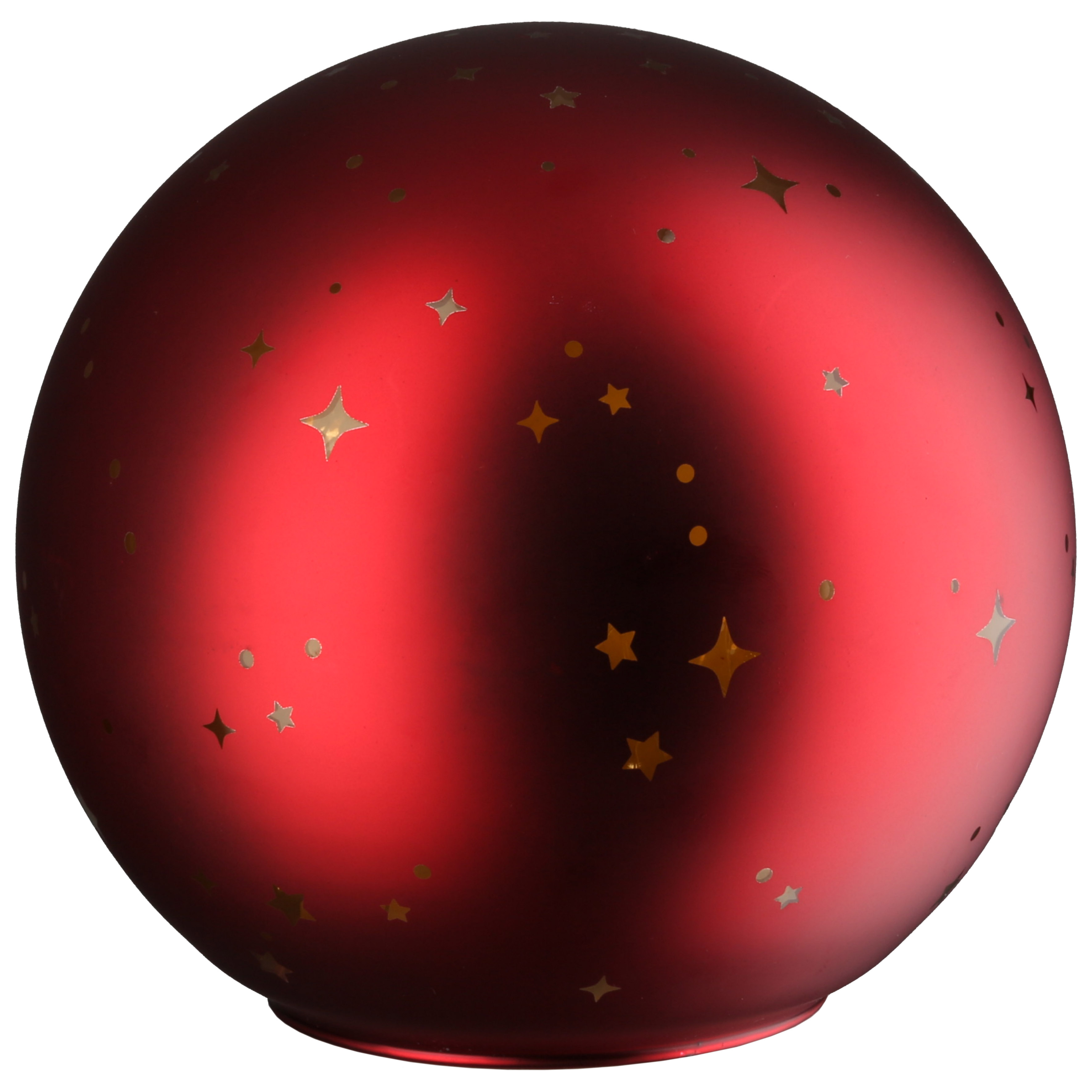 Weihnachtskugel, Rot, Glitzersternchen, Dekorball, Baumschmuck