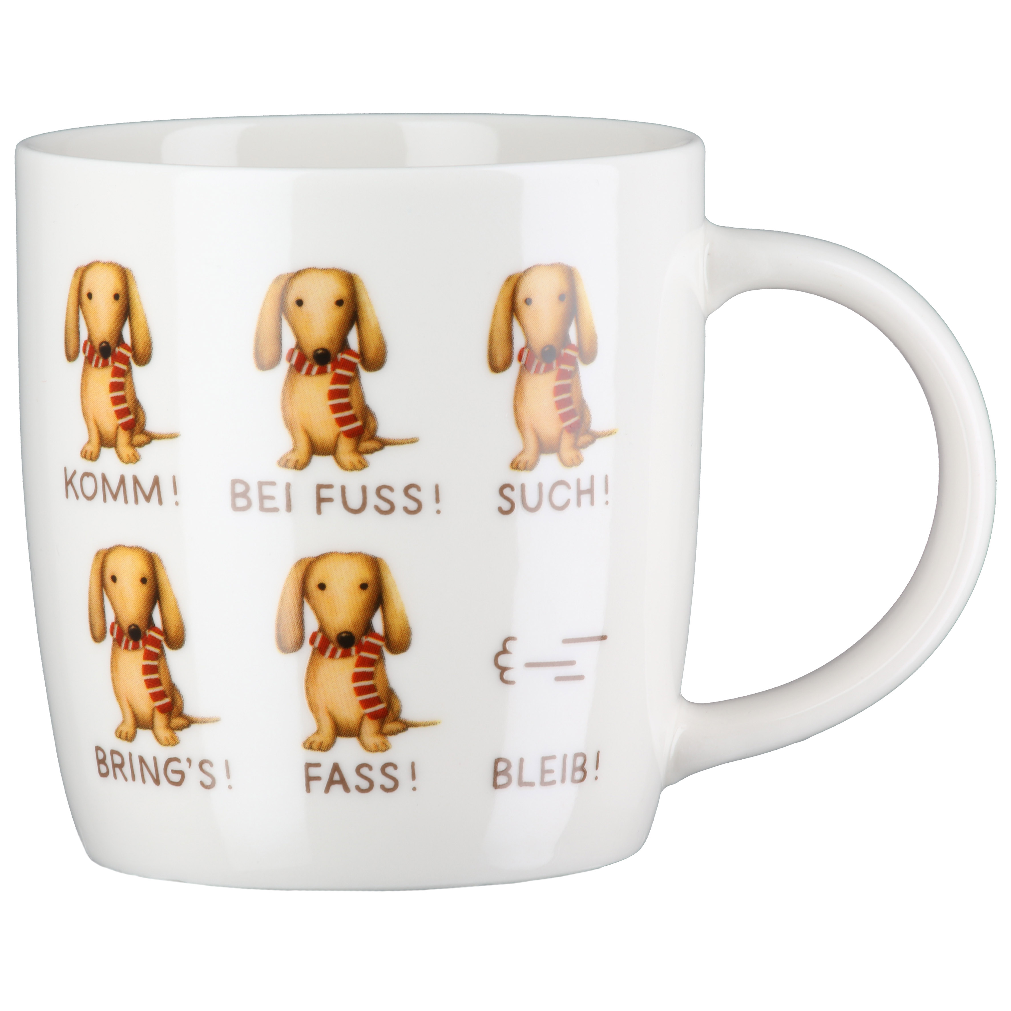 Hundepuppe, Mug, Becher, Weißer Becher, Halsband rot