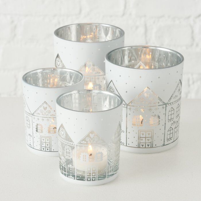 Windlicht Villana weiß 10cm Variante 2