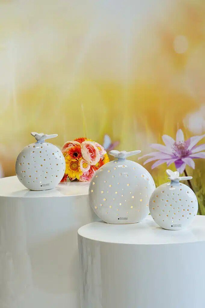 Lichtkugel Mendini mit Libelly 13,5cm LED cremeweiß