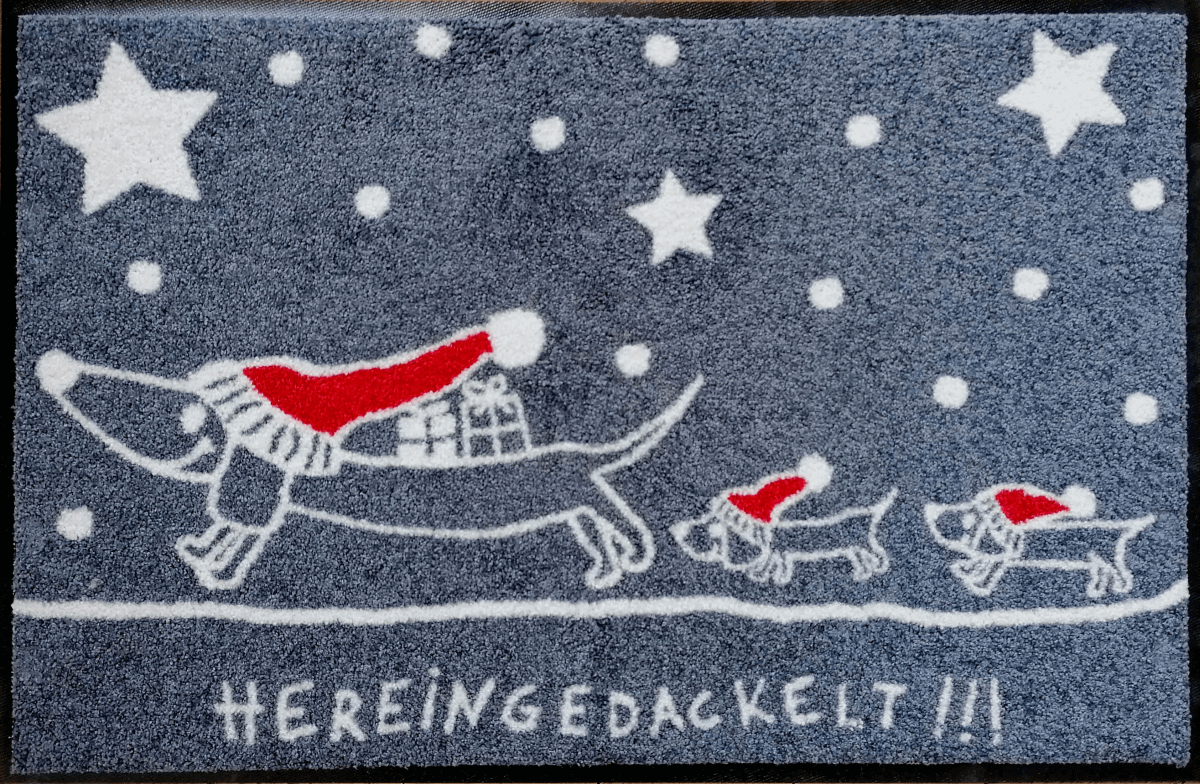 Wohnmatte Dackelfamilie Weihnachten