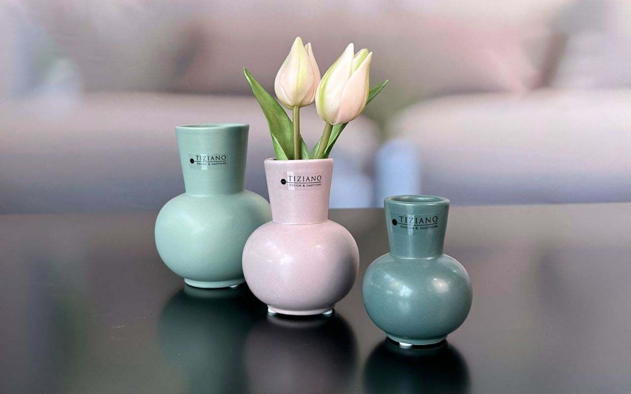 Tischvase Emporo 3er Set Keramik Kochgeschirr, Topf, Krug, Töpferei, Vase