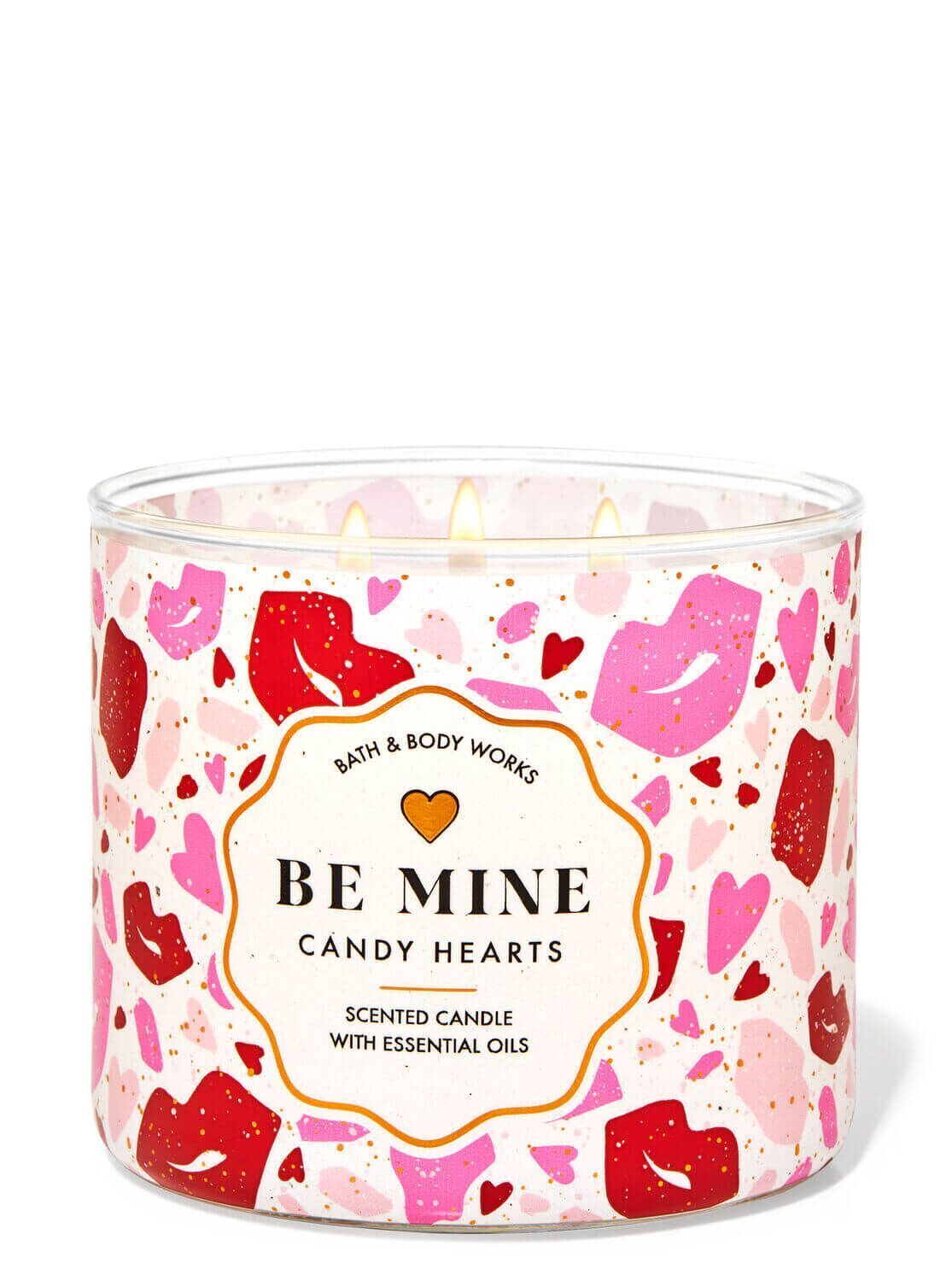 3-Docht Kerze - Candy Hearts - Be Mine- 411g