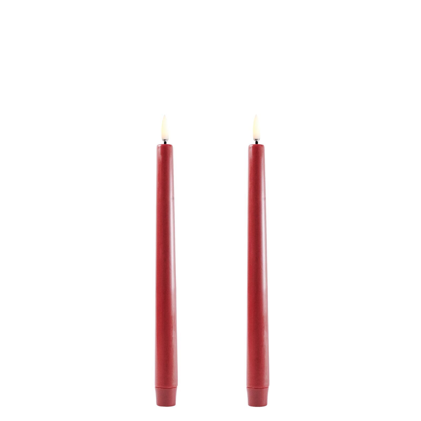 UL-TA-CR02325-2 Uyuni LED Tafelkerze 25cm Carmine Red 2 Stück