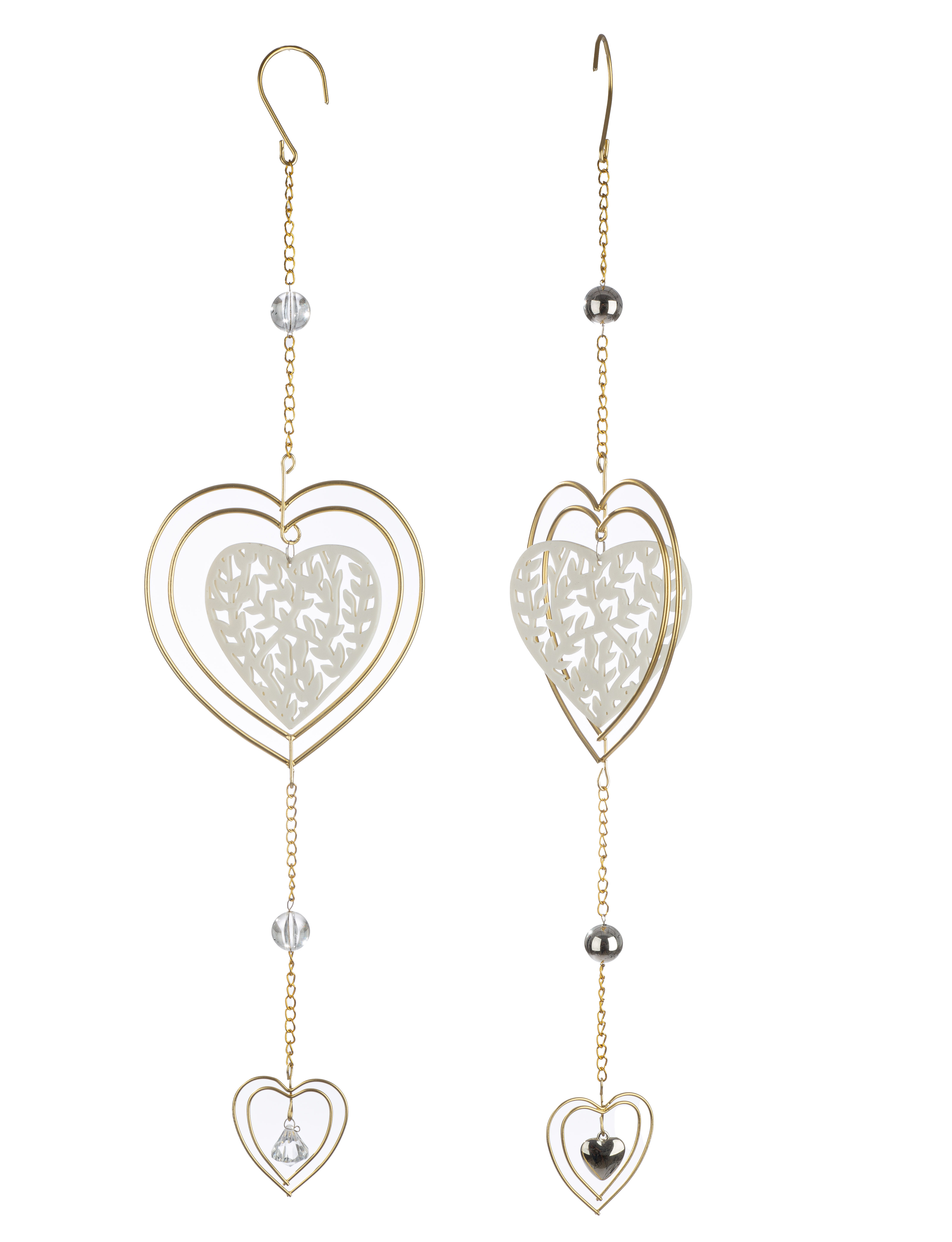 Deko Hänger Hearts 2 Stück Keramik/Metall Deko Hänger Hearts 2 Stück Keramik/Metall