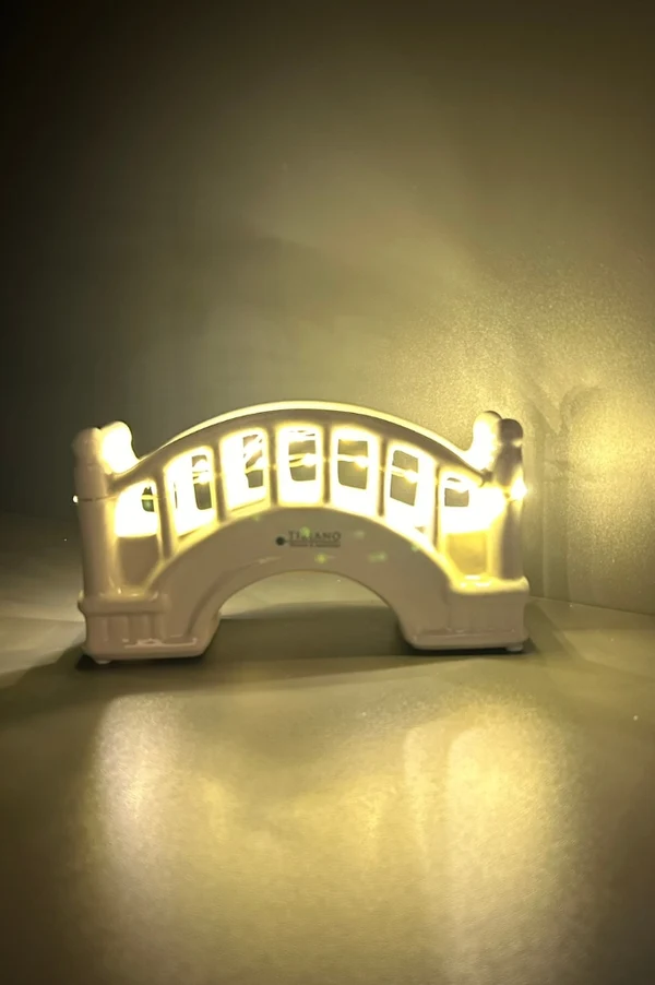 Bridge, Miniature, Nachtlicht, Weißes Keramik, Gewölbtes Design
