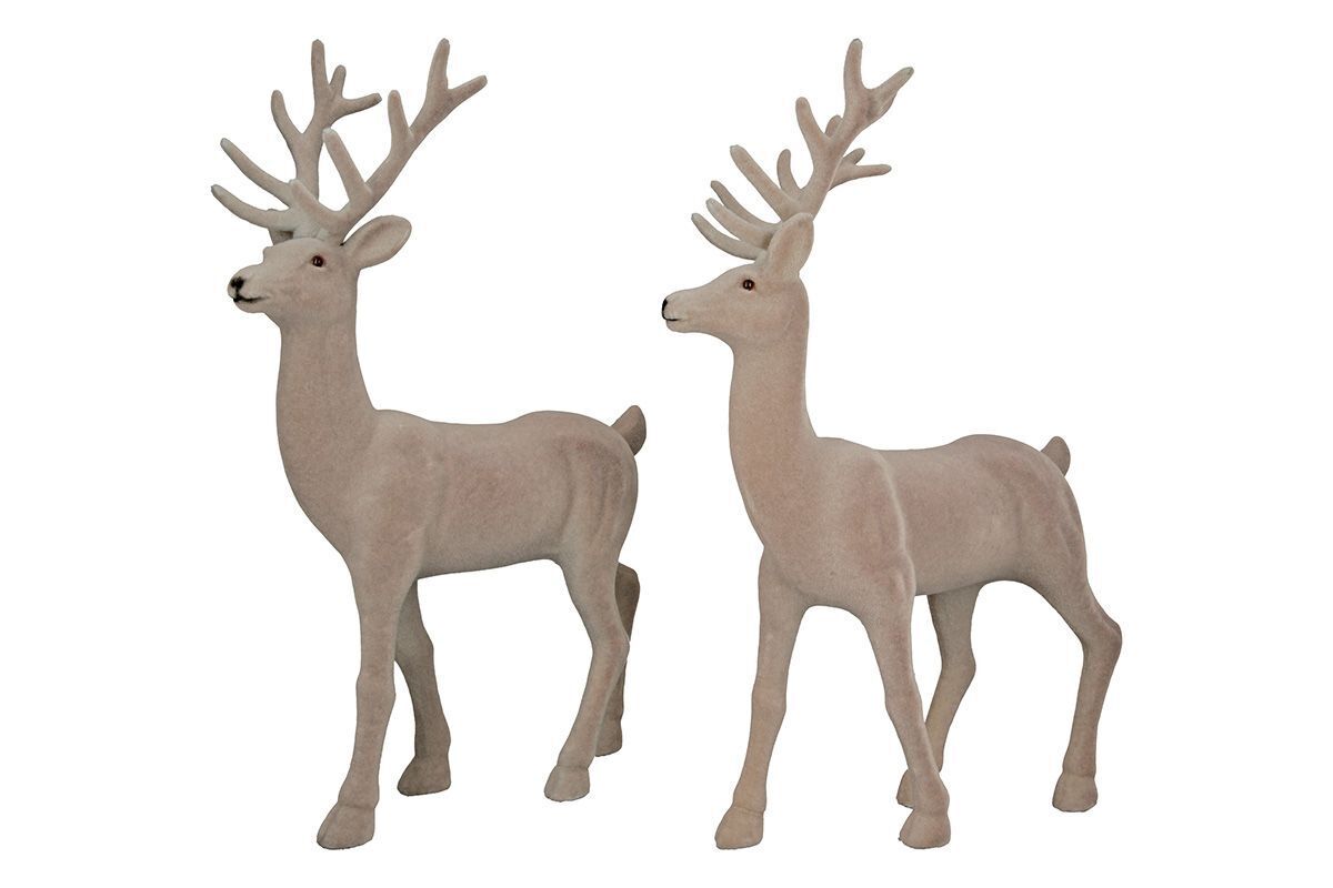 21649_1 Hirsch Edgar Samt 2 Stück grau 45,5cm