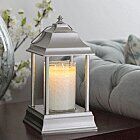 CARRIAGE Laterne Kerzenwärmer brushed nickel (silber Metall)