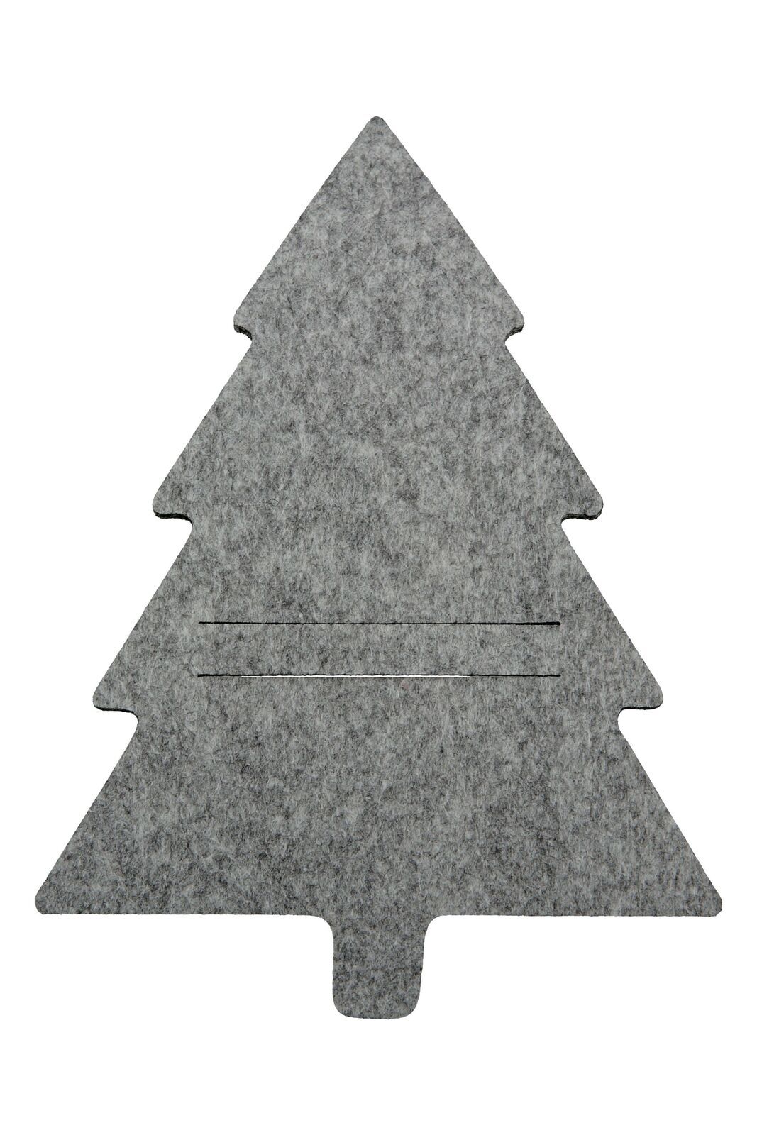 Bestecktasche Tannenbaum Filz hellgrau Person