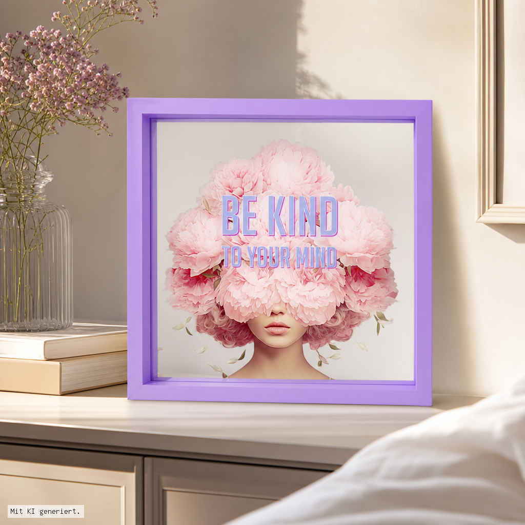 Bild, Dekoration, Blumen, Rahmen, Spruch