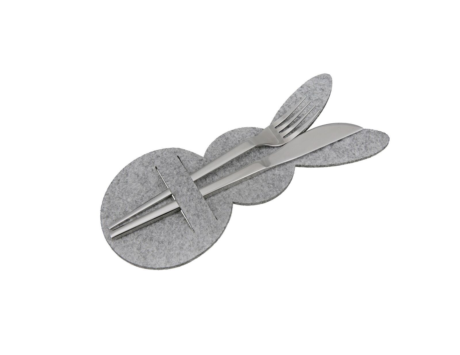 Bestecktasche Hase Filz hellgrau Bestecktasche Hase Filz hellgrau