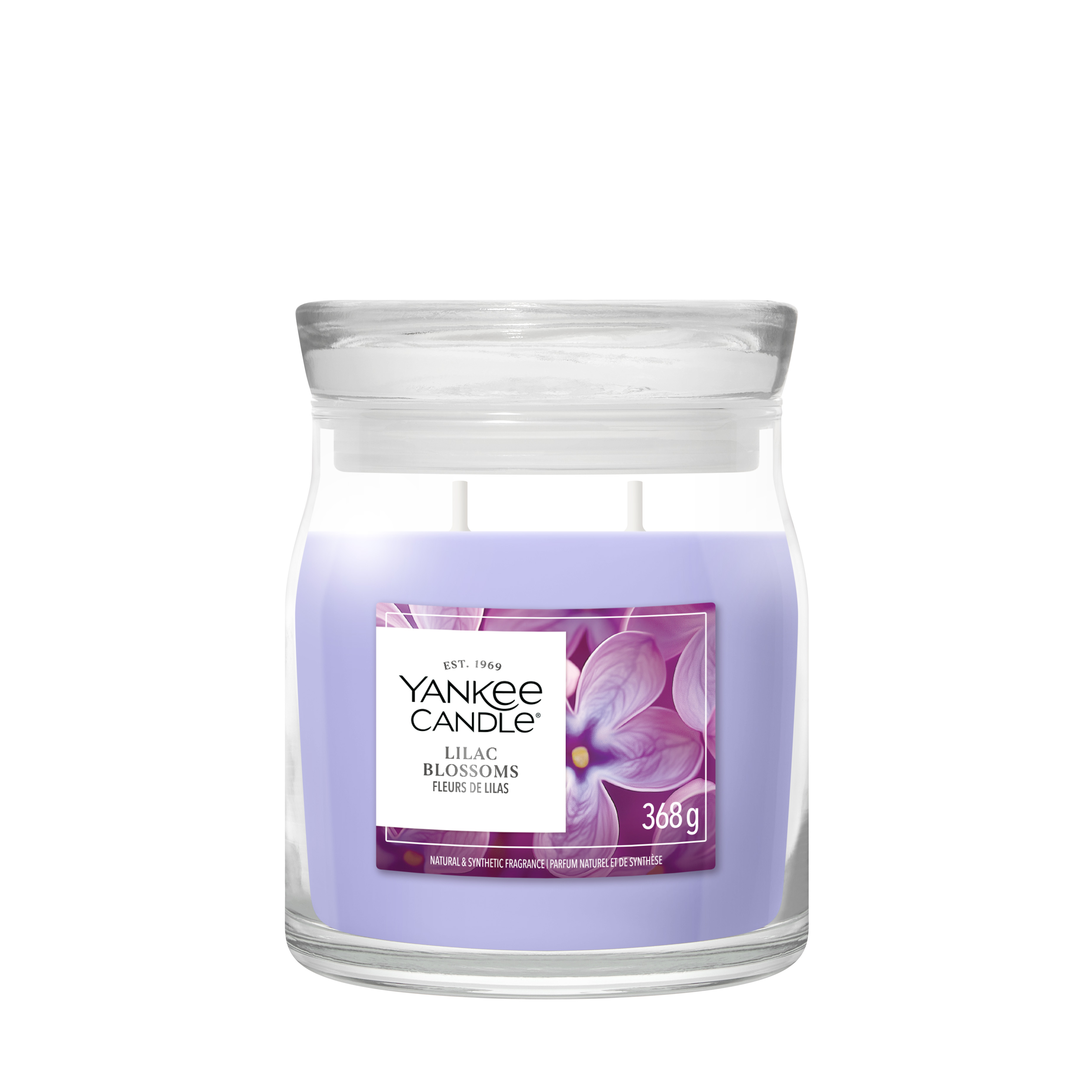 Lilac Blossoms Signature Medium Jar 368g 2-Docht Kerze, Votivkerze, Lila, Blüten, 360 g