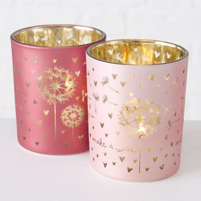 Windlicht Inka dunkelrosa 7cm