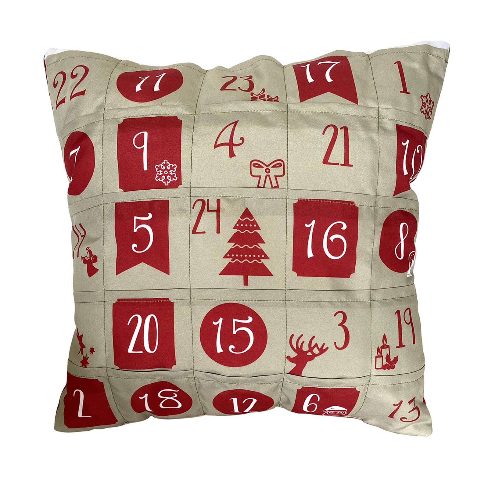 8992 Sofahelden Adventskissen mit 24 Einstecktaschen Nostalgie