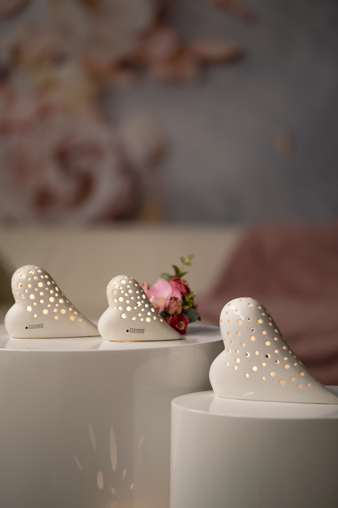 Herz Belvina 20cm LED creme