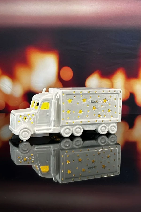 Deko Truck LED 32cm cremeweiß truck, decor, ornament, glow, stars