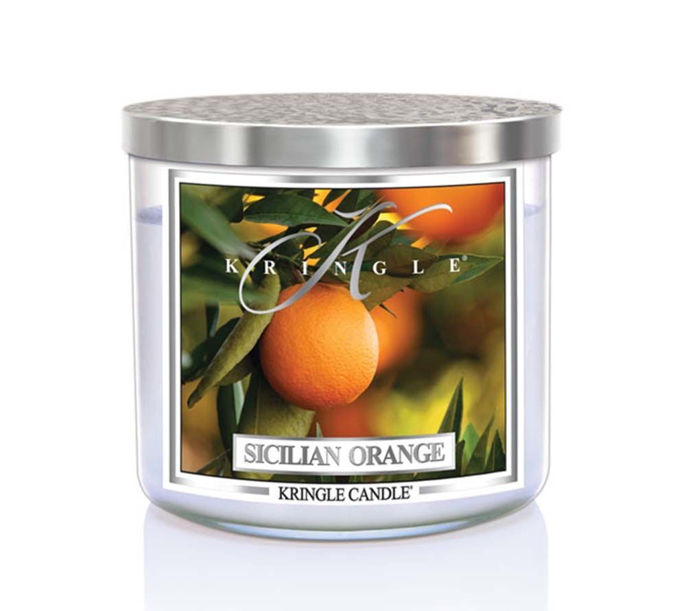 kringle_candle_sicilian_orange_silver_lid_american_heritage Sicilian Orange 396g Tumbler 3-Docht