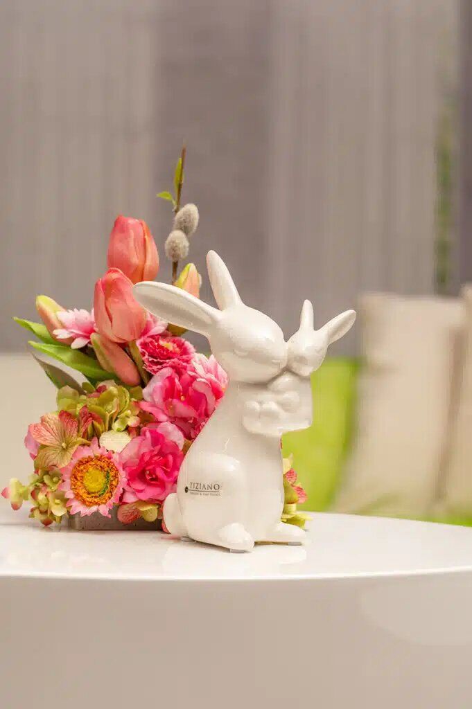 Hase Fabrio mit Kind creme 11cm