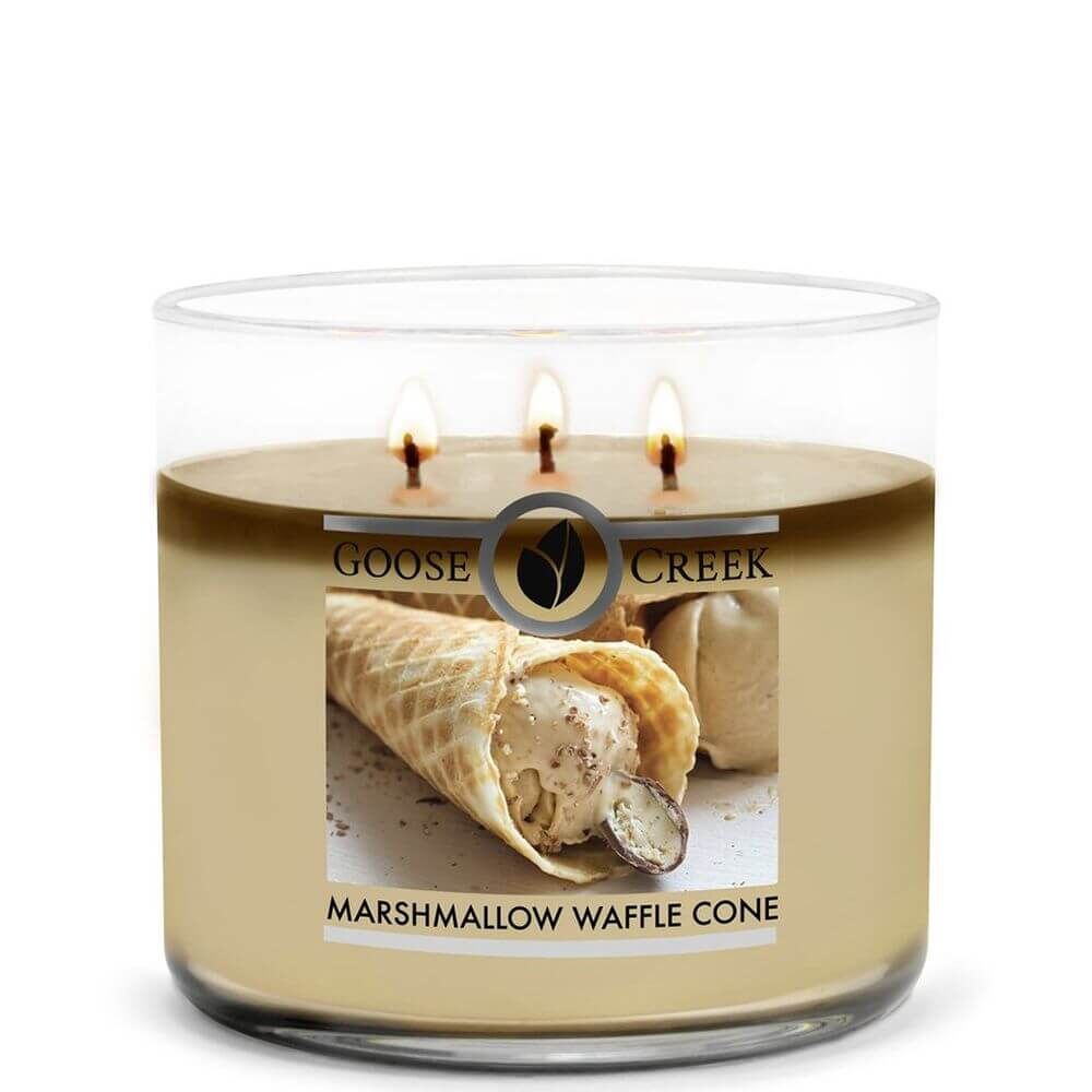 marshmallow-waffle-cone-3-docht-kerze-411g Marshmallow Waffle Cone 411g von Goose Creek Candle