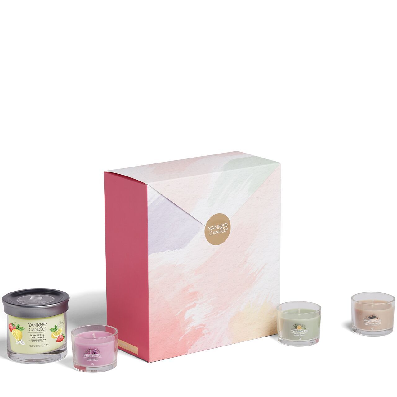 3 Glasvotivkerzen à 37g & kleiner Tumbler Geschenkset Signature 2023