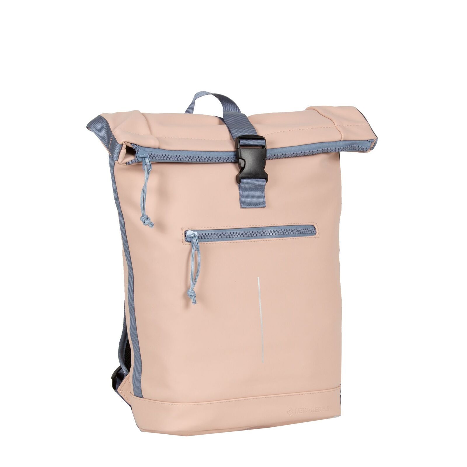 Tim - New York Rolltop Rucksack hellrosa/hellblau