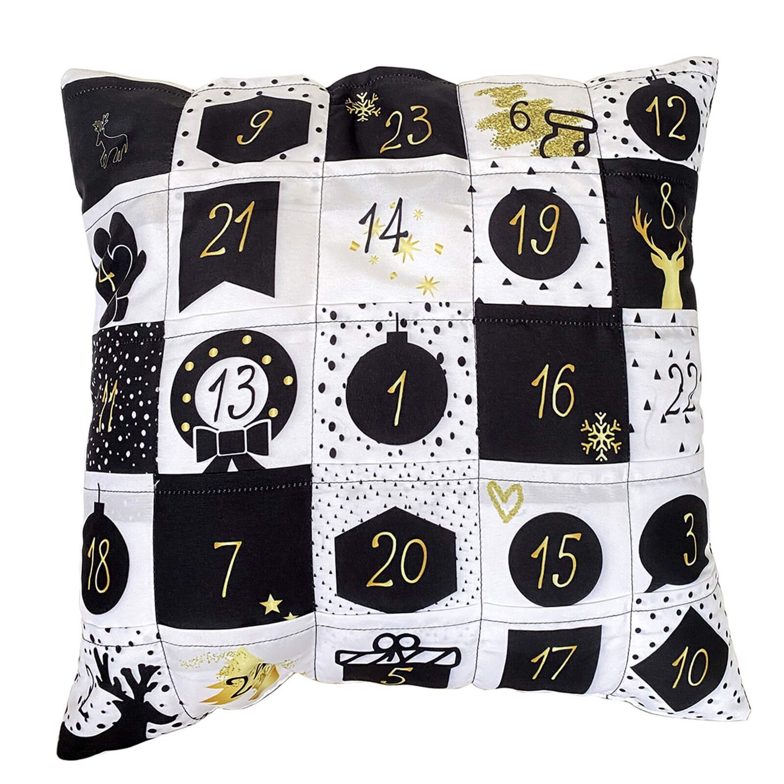 Sofahelden Adventskalenderkissen mit 24 kleinen Taschen von Hergo Creation