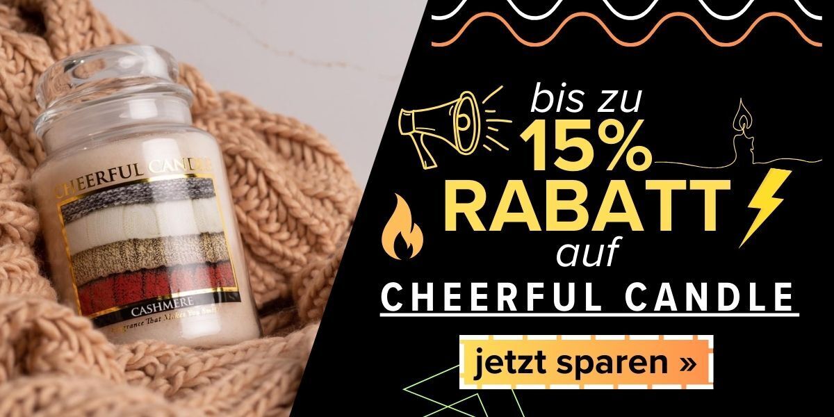 Black Week Cheerful Candle Krug, Werbung
