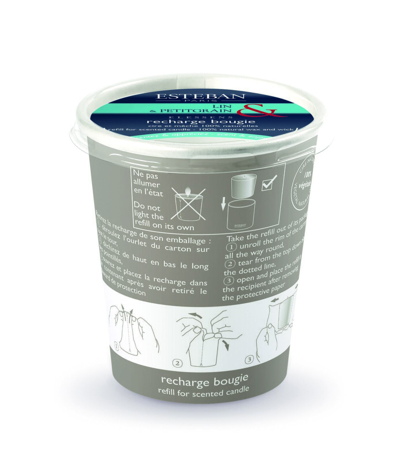 ELP-012 Leinen & Petitgrain Nachfüller für Duftkerze 170g