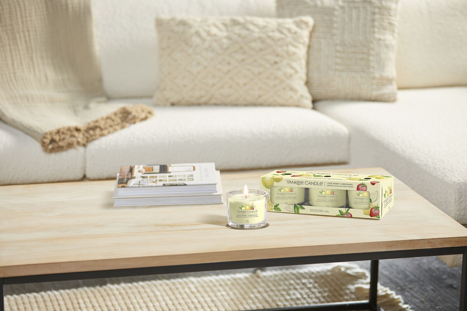 Iced Berry Lemonade 37g Glasvotivkerze 3er Pack