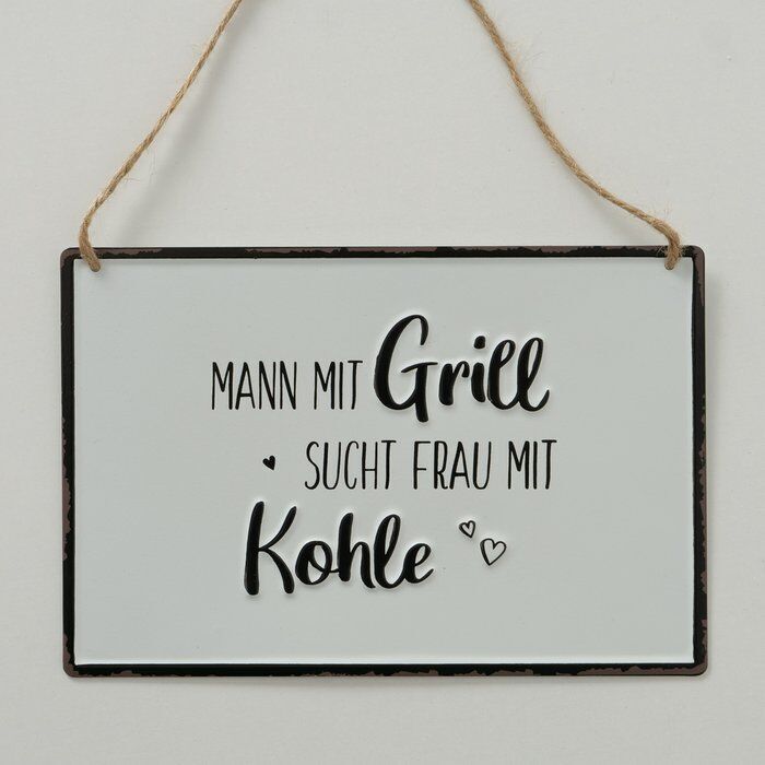 Schild Grillen weiß