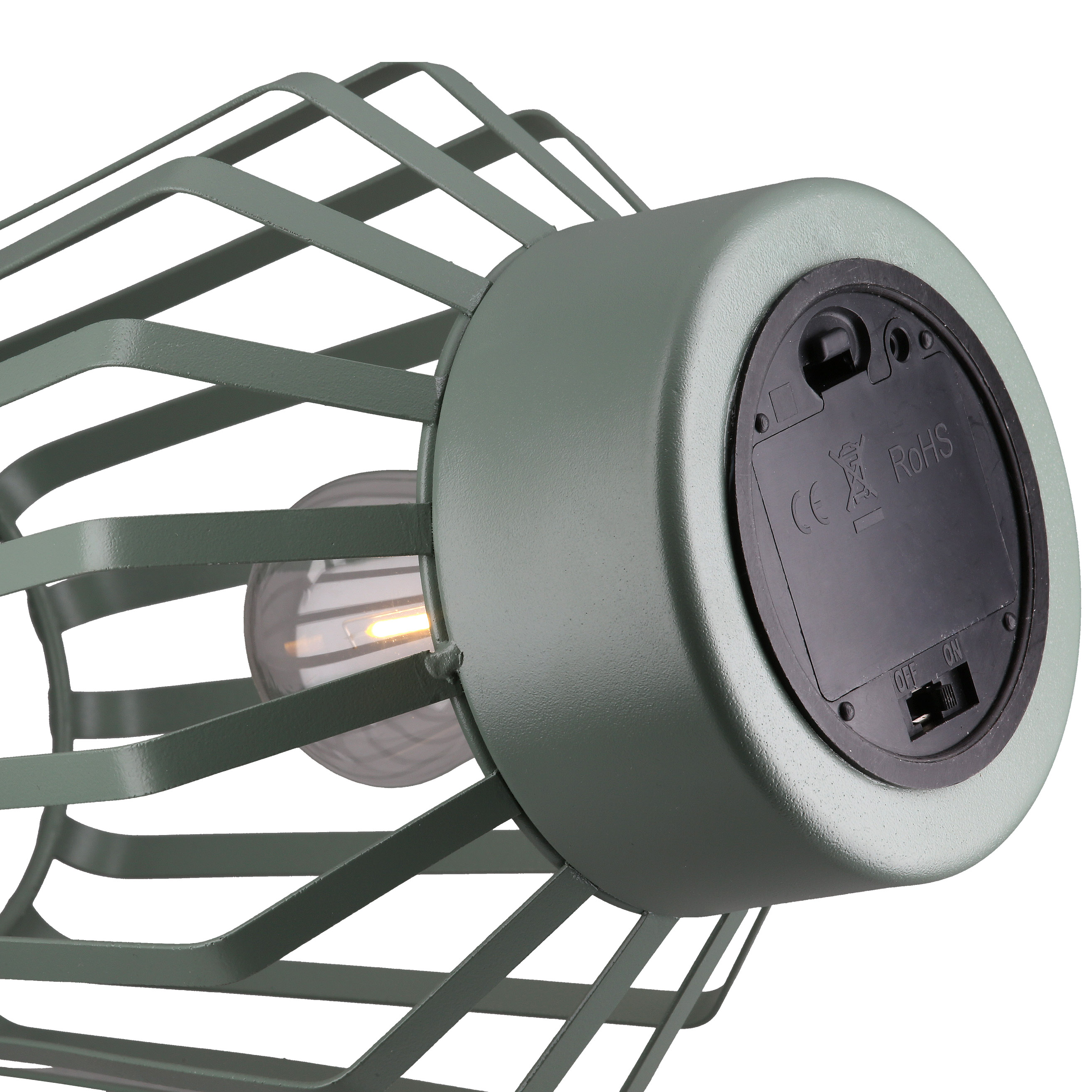 LED Windlicht Pavone grün