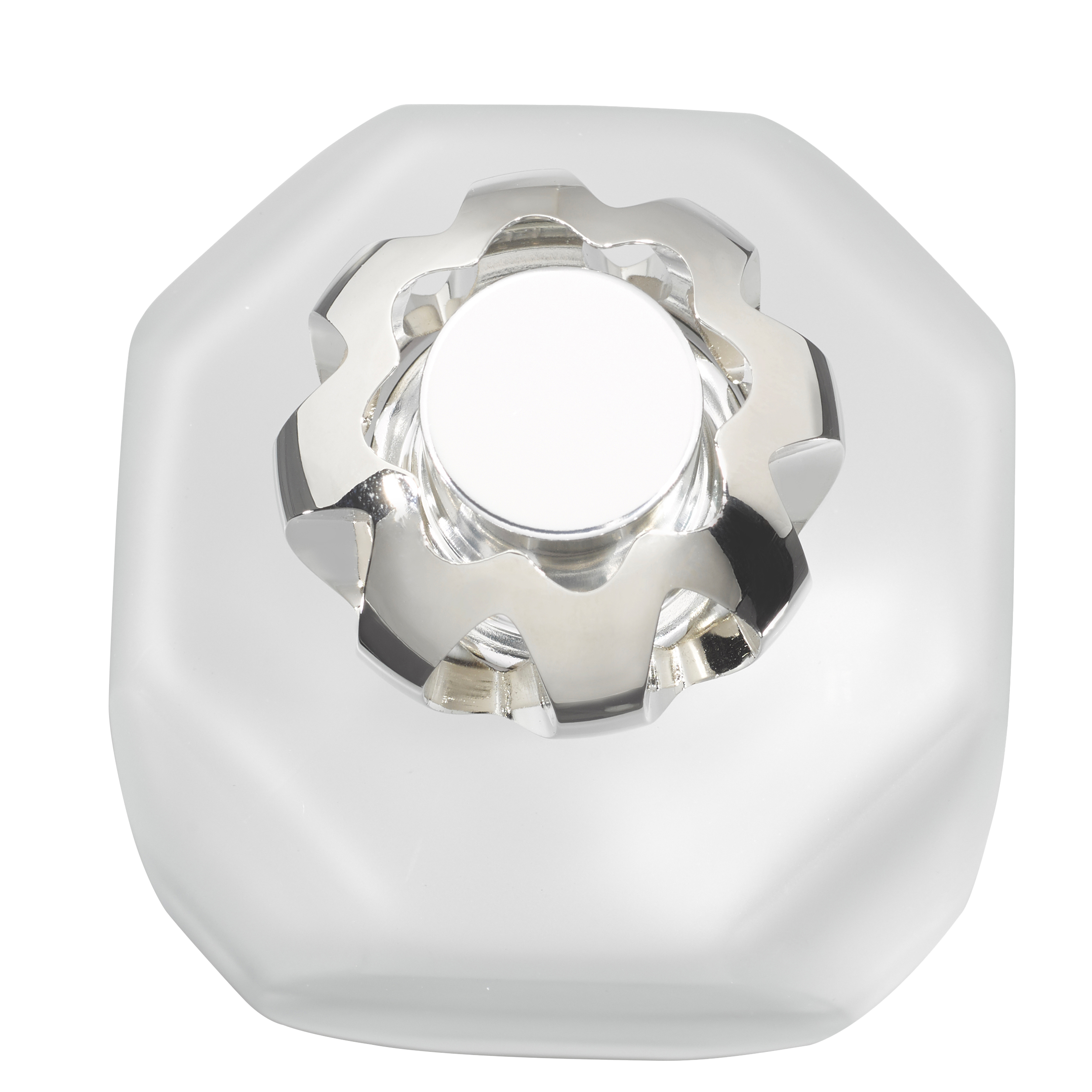 Magical Givré - Pudriger Amber knopf, versteller, metall, chrome, rund