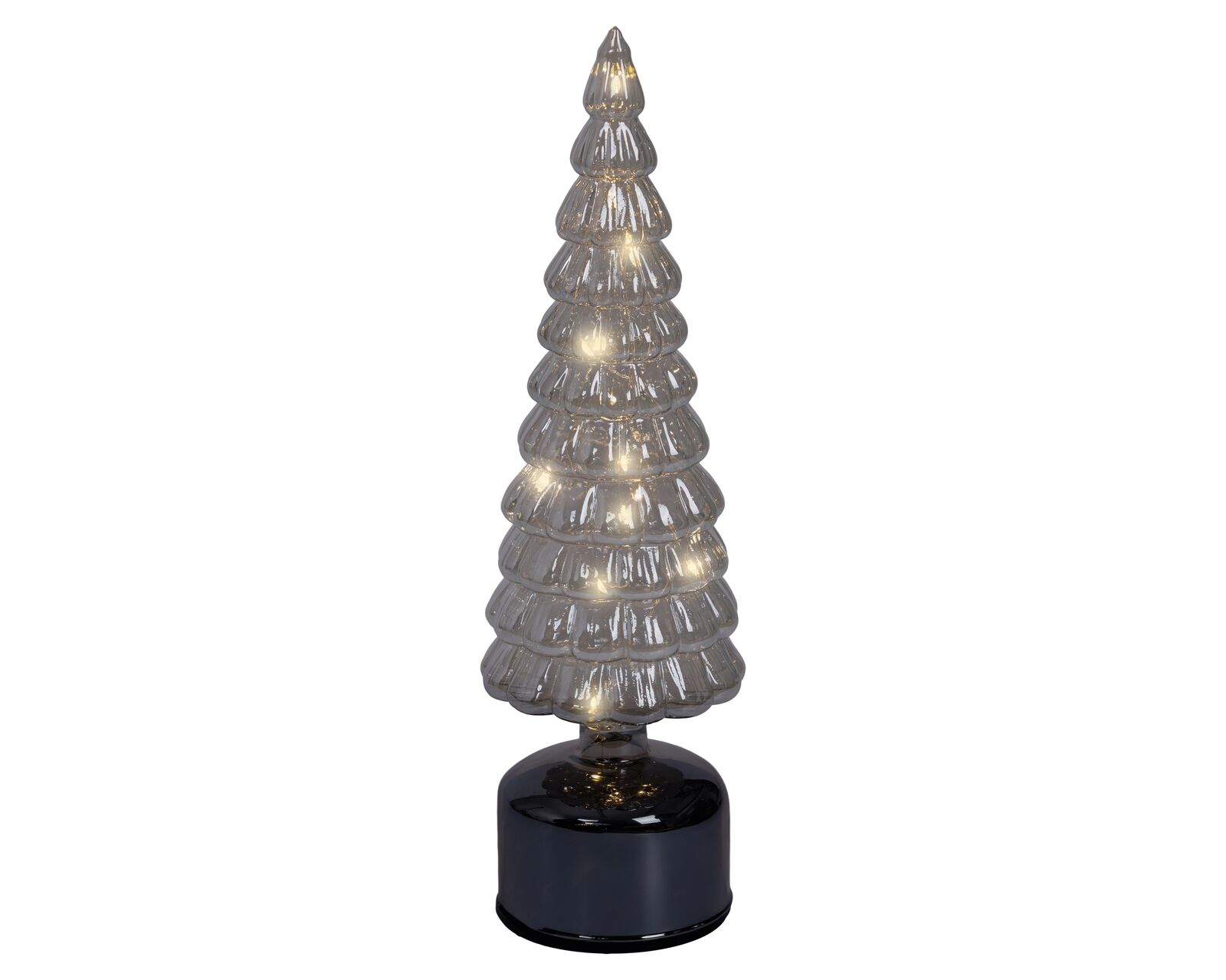 Dekoobjekt Weihnachtsbaum Glas LED 39cm Grün Lampe