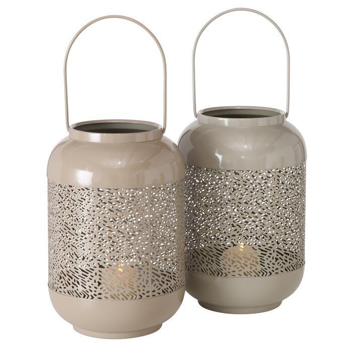 Windlicht Minello 28cm beige