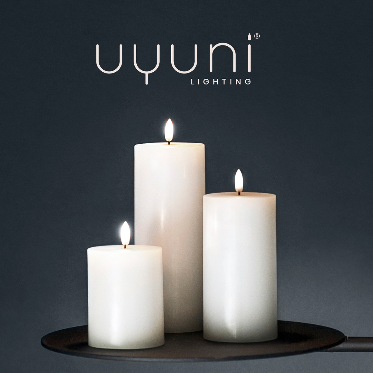 Uyuni LED Stumpenkerze 7,8x15cm Ivory