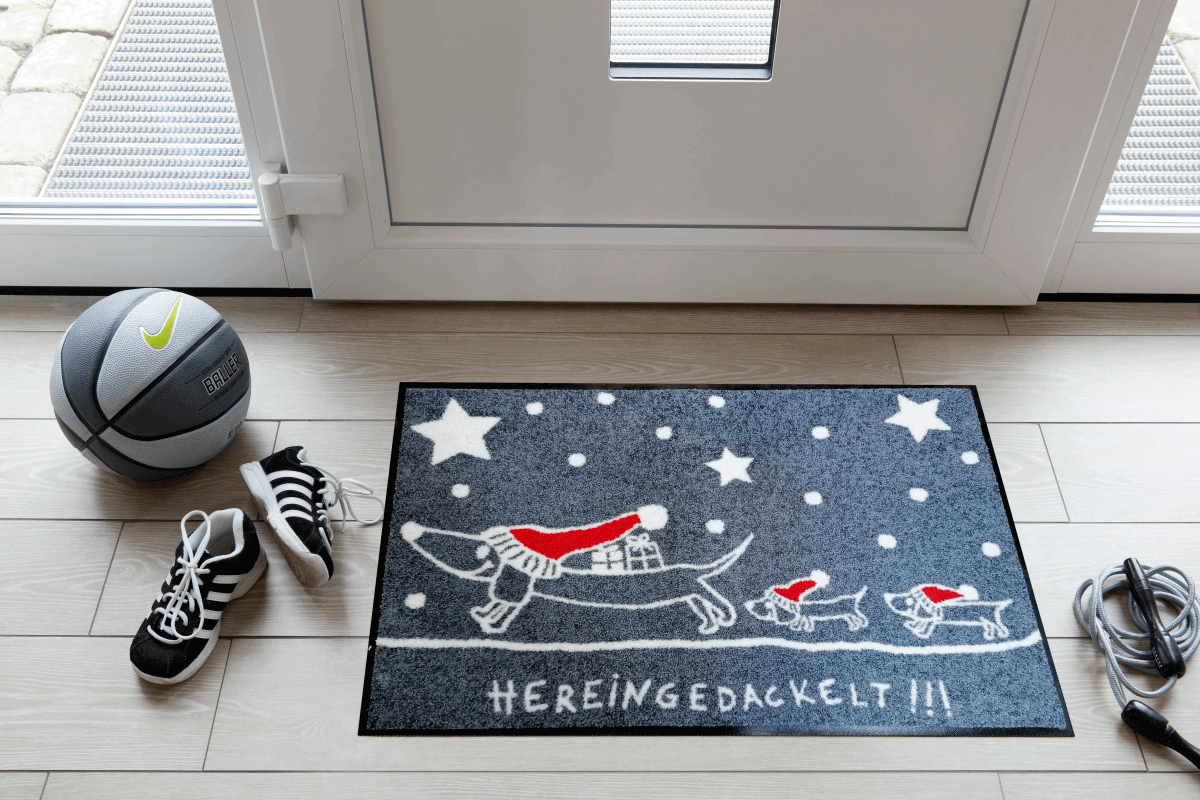Wohnmatte Dackelfamilie Weihnachten