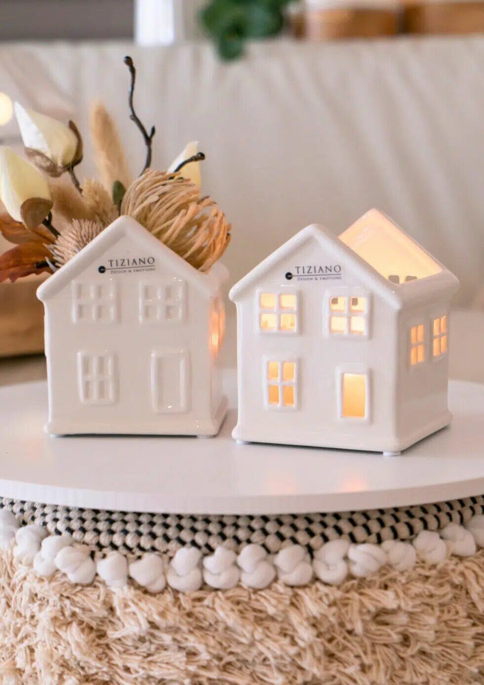 Teelicht Haus Skade cremeweiß 9cm