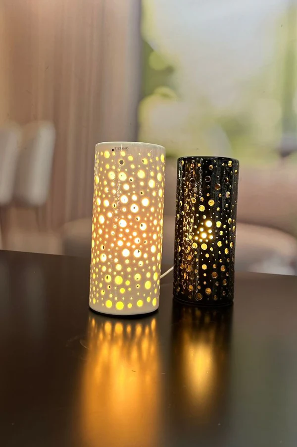 Lampe Salvati schwarz 24cm Porzellan