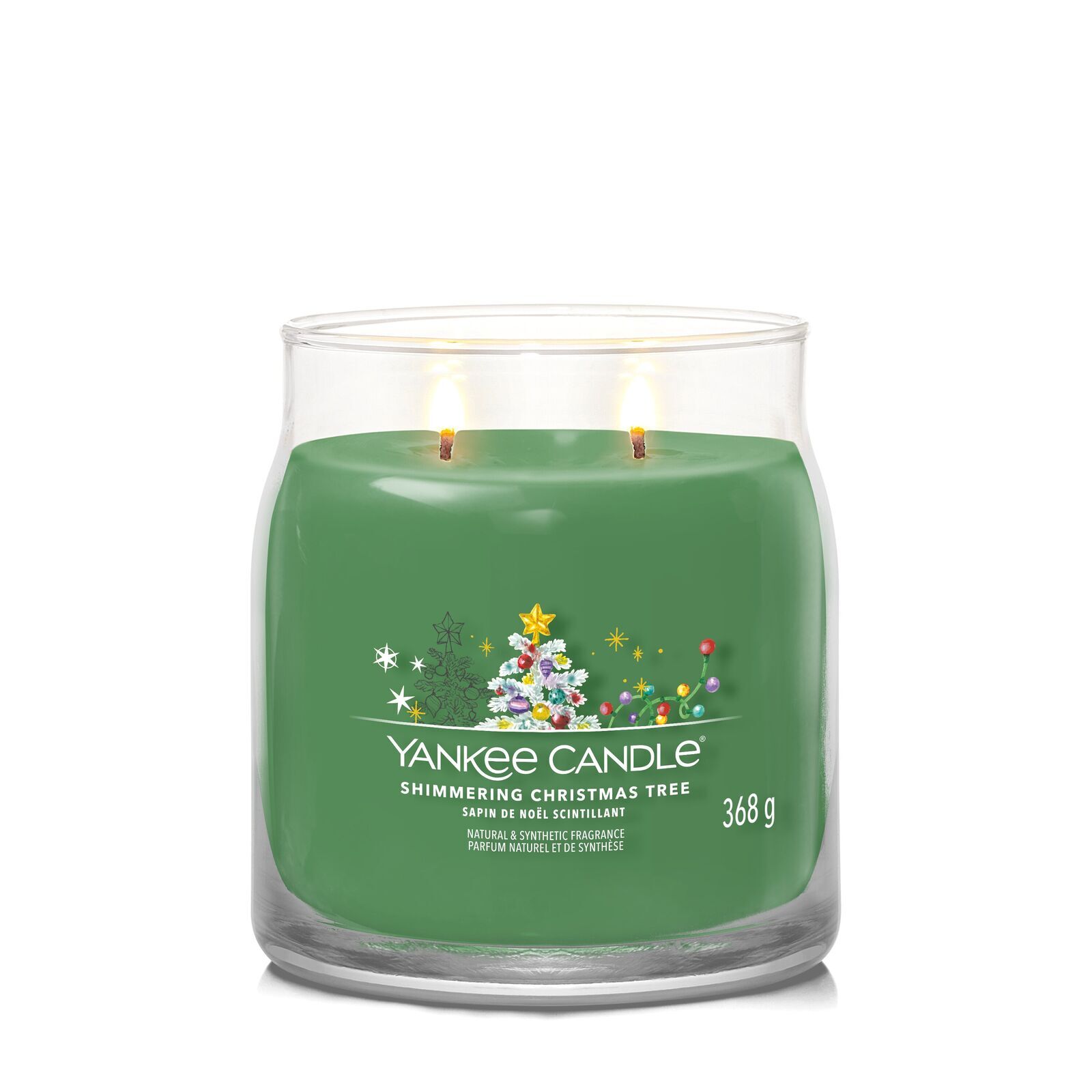 Shimmering Christmas Tree Signature Medium Jar 368g 2-Docht
