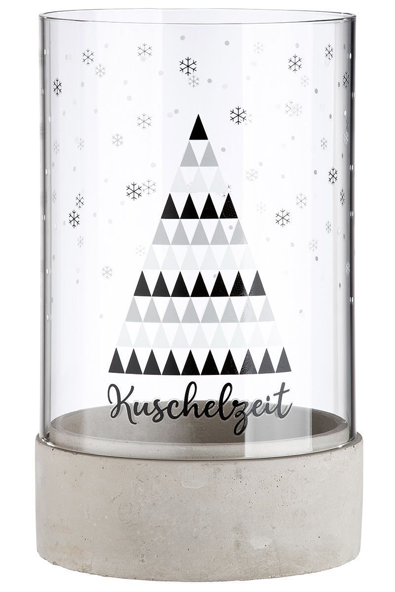 26748_3_2 Zement Windlicht Kuschelzeit 25,5cm
