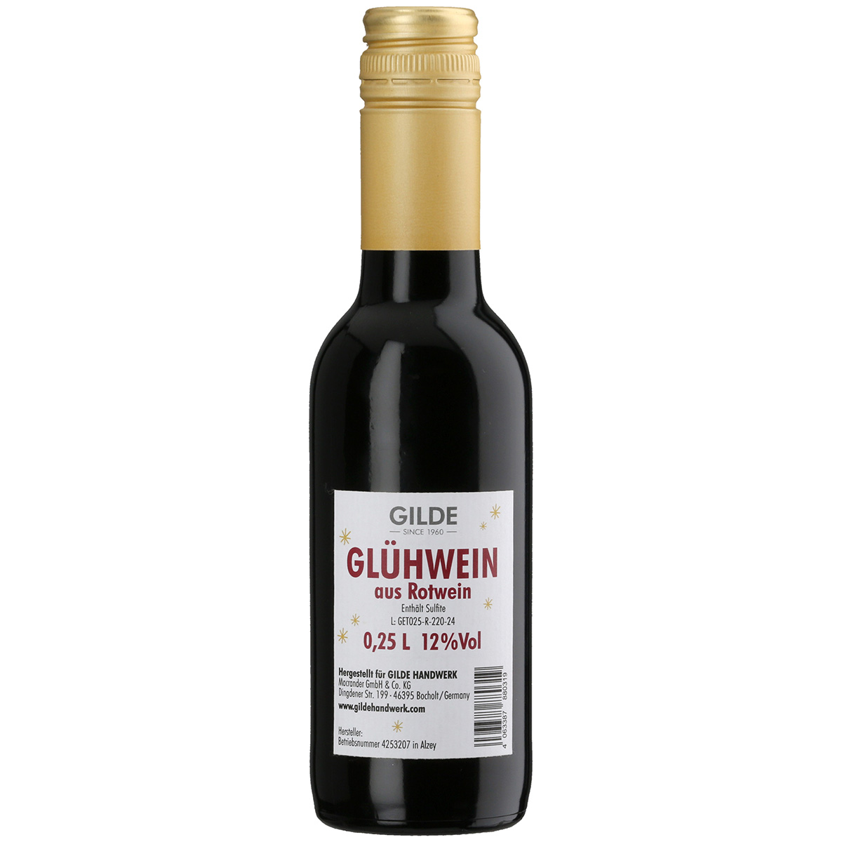 Glühwein im Fläschchen - Its Glühwein Time Glühwein, Rotwein, Kleine Flasche, 0,25 L, 12%Vol