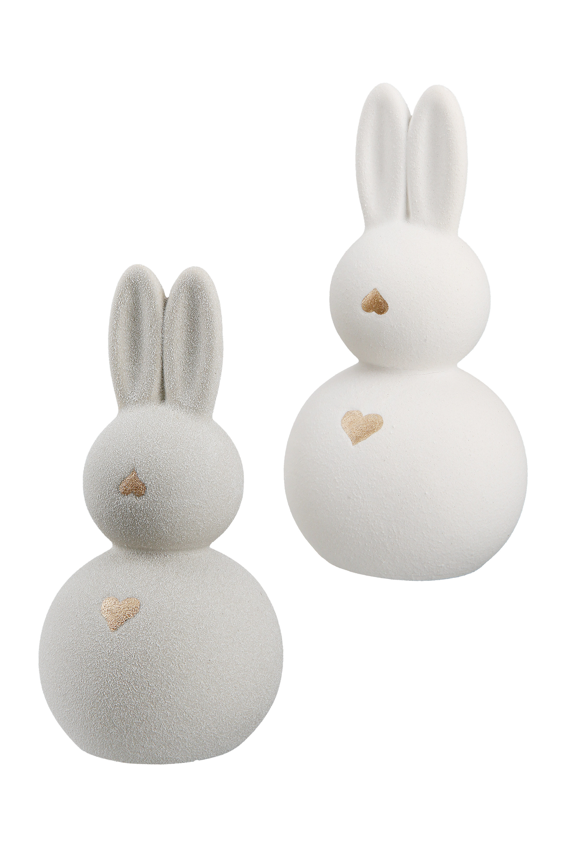 Dekofigur Hase Liebre Keramik grau 13,5cm