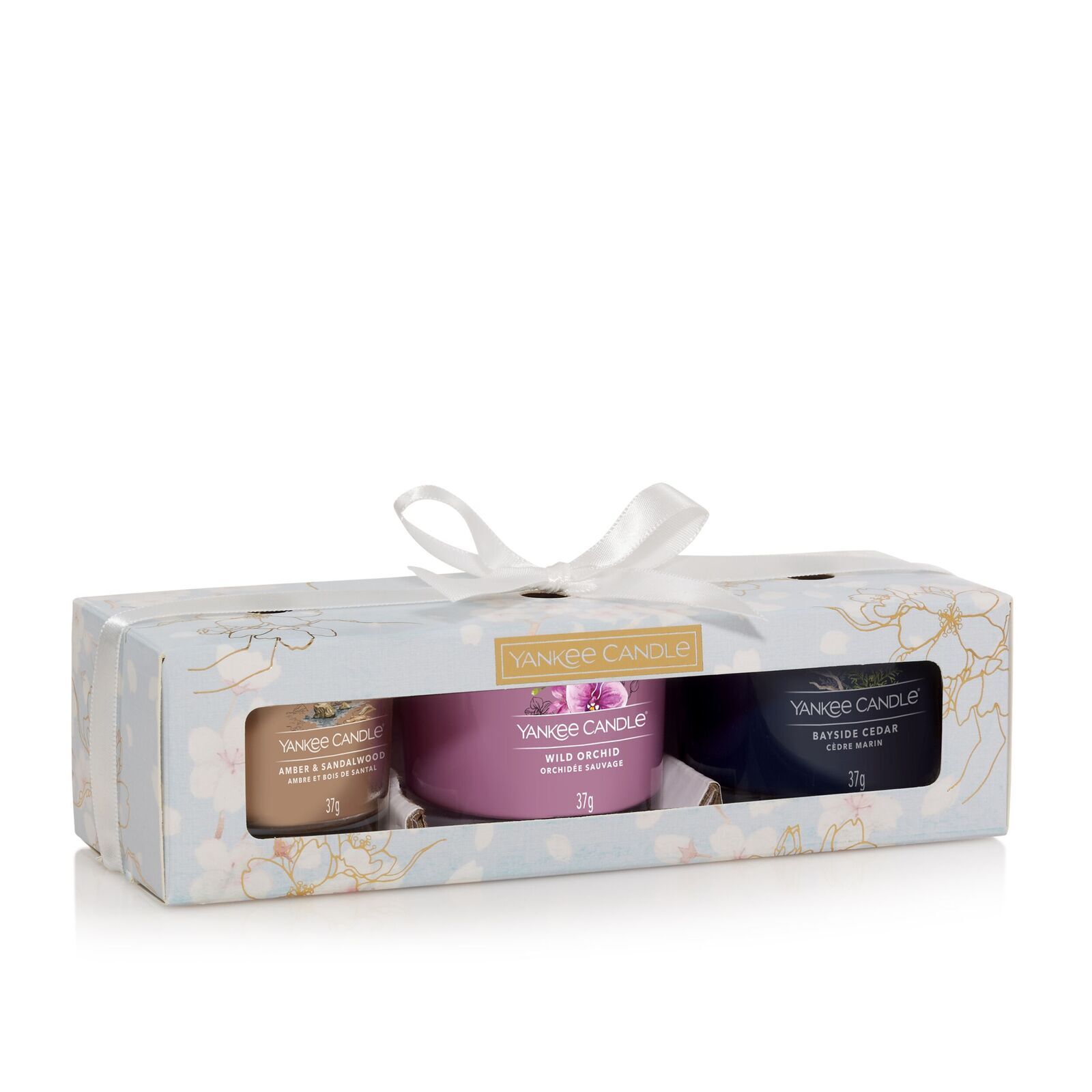 Filled-Votive-Giftset-x-3_Light-Blue_v2 3 Glasvotivkerzen à 37g Geschenkset Signature 2022